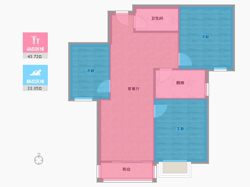 福建省-福州市-鹤林新城-85.00-户型库-动静分区