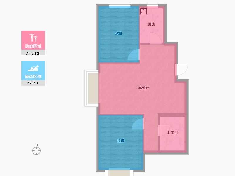 辽宁省-大连市-恒大雅苑-60.09-户型库-动静分区