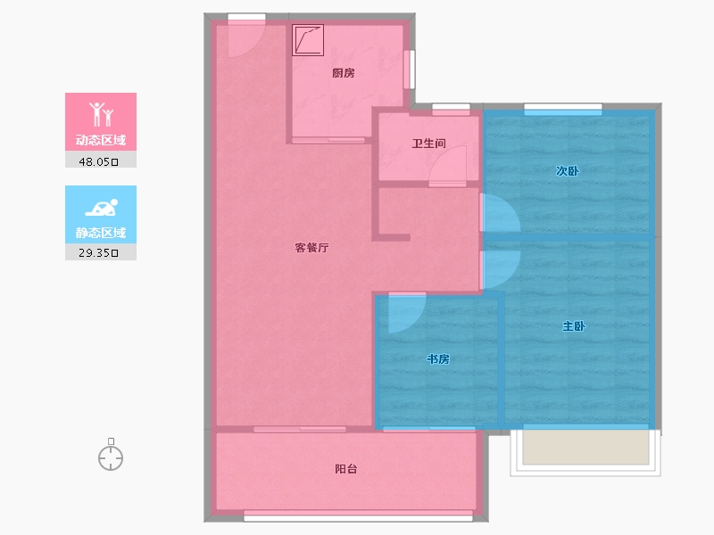 山东省-烟台市-碧桂园.都荟四季-70.00-户型库-动静分区