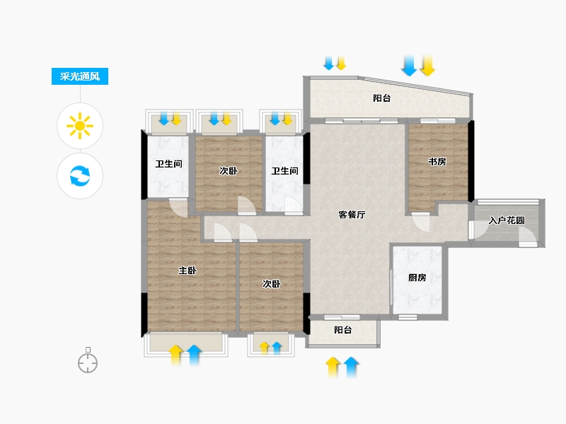 广东省-广州市-奥园誉湖湾-140.00-户型库-采光通风