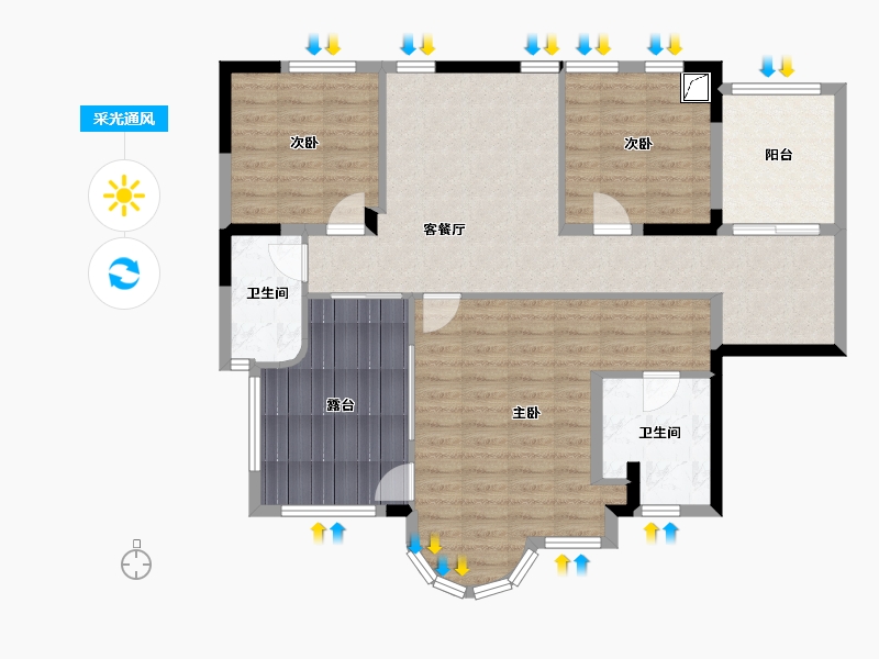 广东省-深圳市-宏发雍景城-210.00-户型库-采光通风