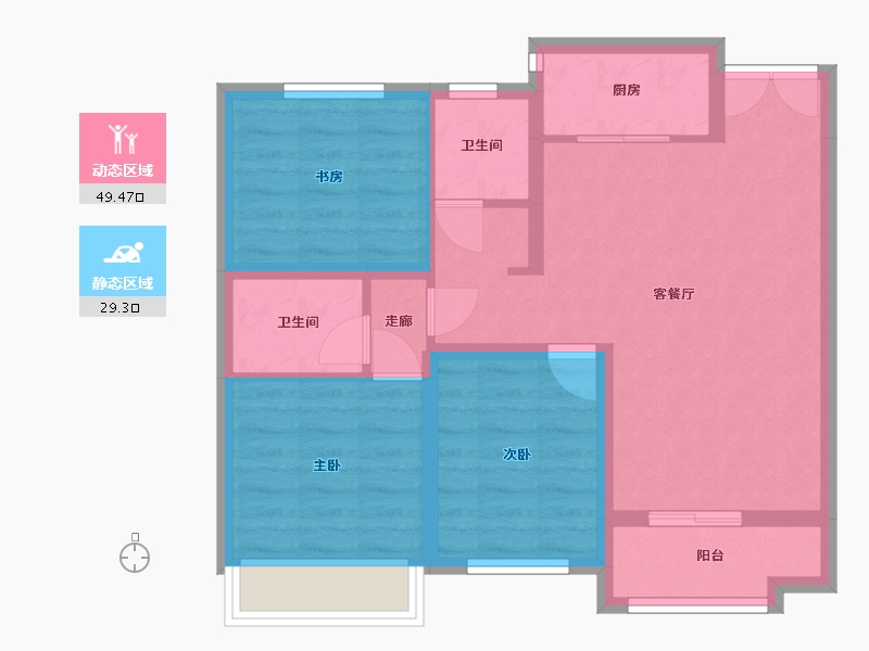 江苏省-连云港市-港利锦绣江南-90.98-户型库-动静分区