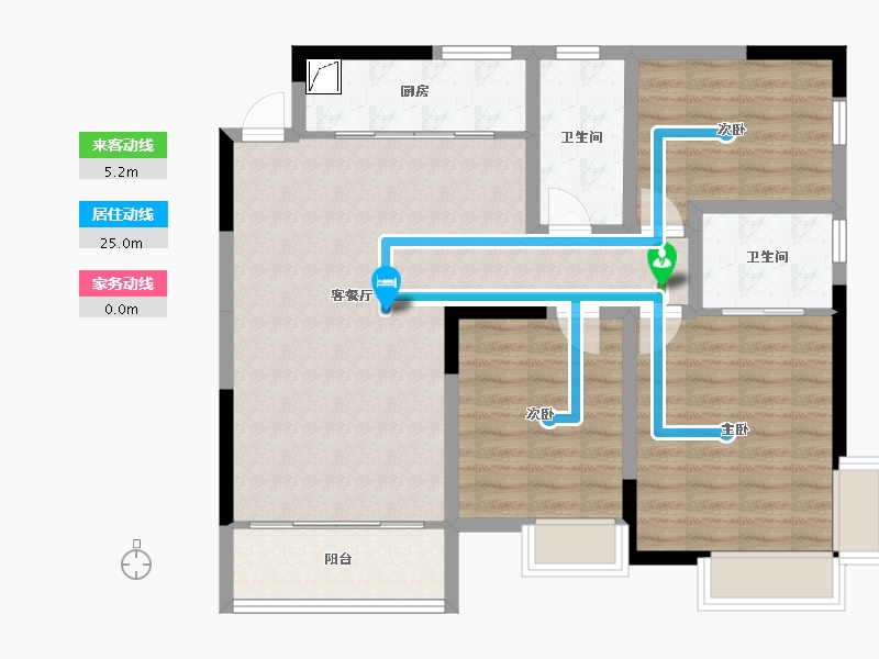 湖南省-湘西土家族苗族自治州-华商国际城-97.00-户型库-动静线