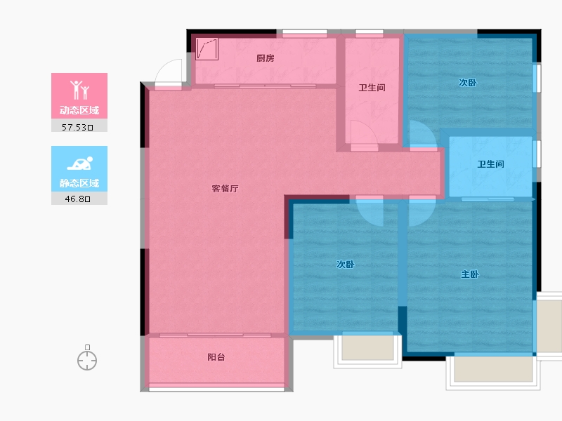 湖南省-湘西土家族苗族自治州-华商国际城-97.00-户型库-动静分区