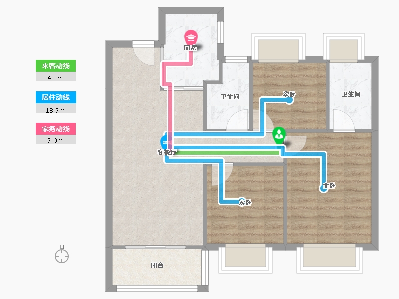 江苏省-苏州市-江湾澜庭-73.00-户型库-动静线