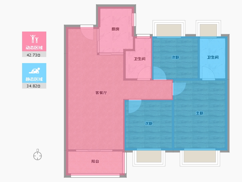 江苏省-苏州市-江湾澜庭-73.00-户型库-动静分区