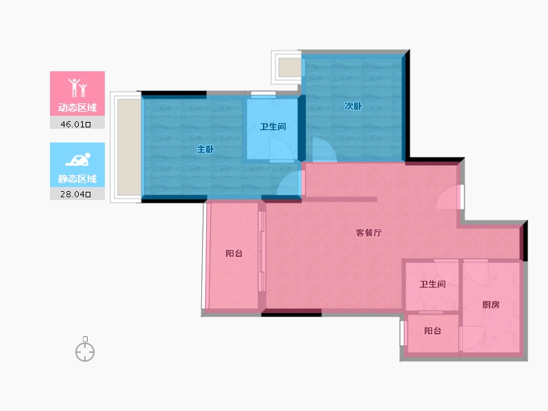 四川省-成都市-金阳易诚国际-70.00-户型库-动静分区