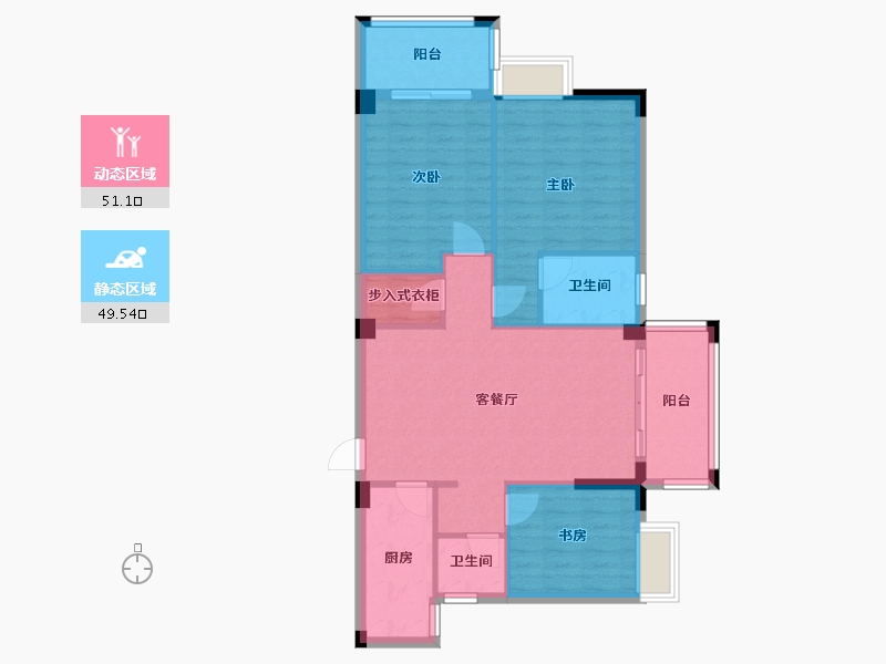 湖北省-黄冈市-金域华府-94.38-户型库-动静分区