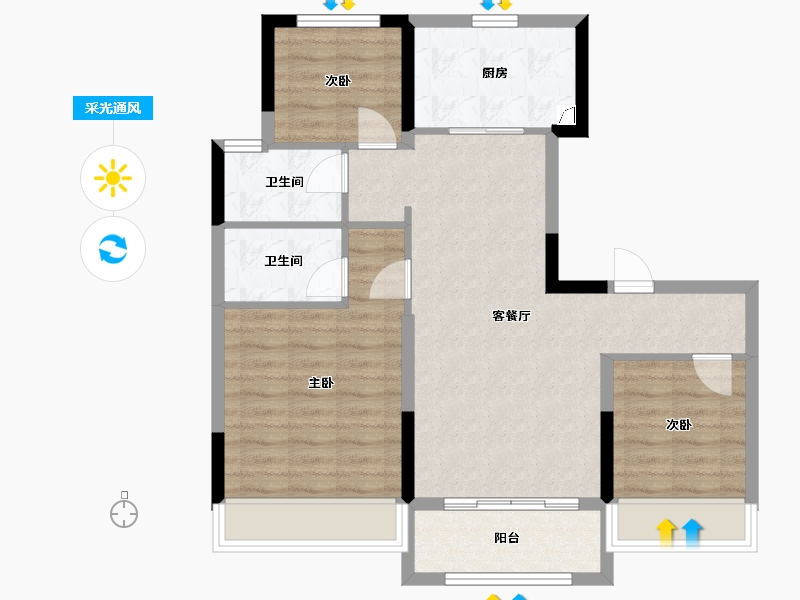 青海省-海东市-互助碧桂园-100.00-户型库-采光通风