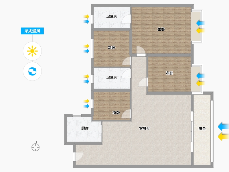 河北省-保定市-璟宸河畔-136.00-户型库-采光通风