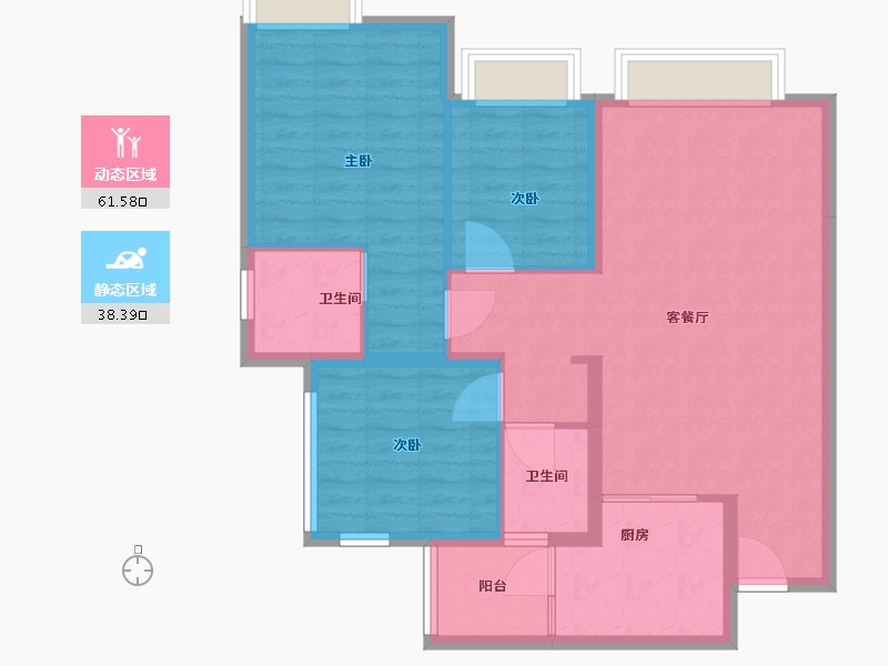 四川省-成都市-隆鑫印象东方-90.00-户型库-动静分区