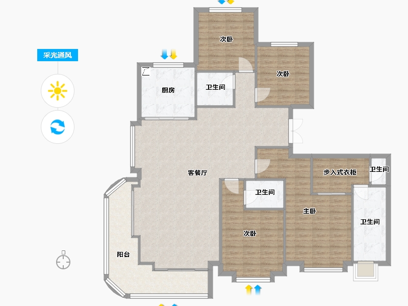 北京-北京市-北京天誉-150.00-户型库-采光通风