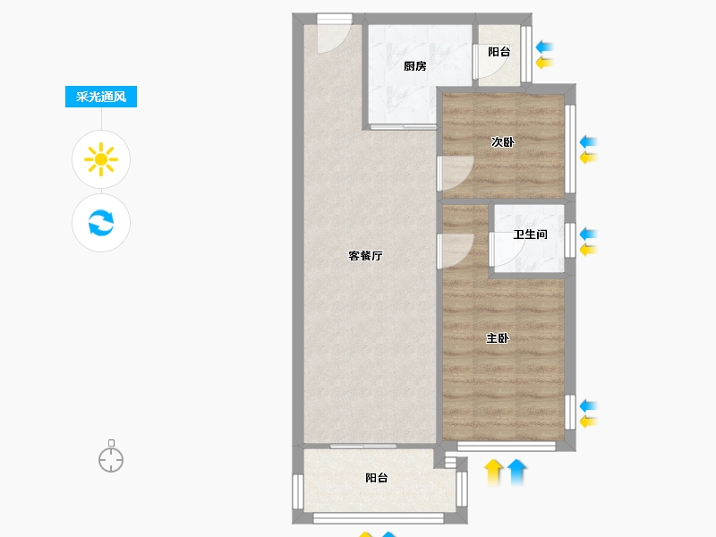 广西壮族自治区-南宁市-南宁世茂茂御府-70.00-户型库-采光通风