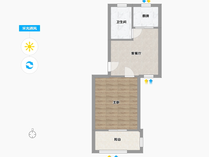 浙江省-嘉兴市-长新公寓-42.50-户型库-采光通风