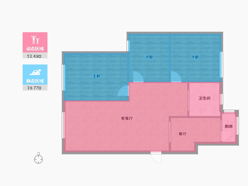 辽宁省-阜新市-正阳馨居-100.00-户型库-动静分区