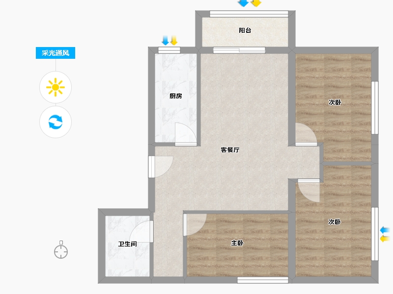 北京-北京市-望坛新苑-70.00-户型库-采光通风