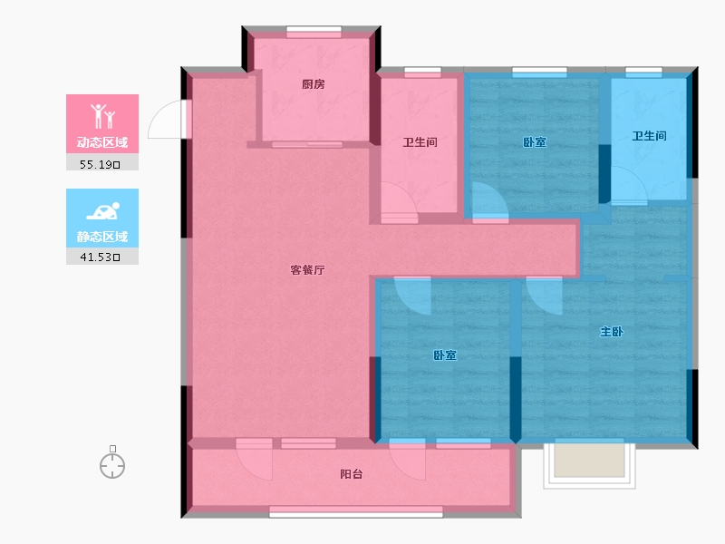 山东省-青岛市-天泰山海印象-85.81-户型库-动静分区