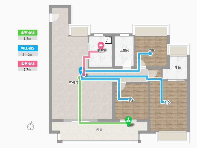 江苏省-苏州市-琥珀澜庭-99.00-户型库-动静线