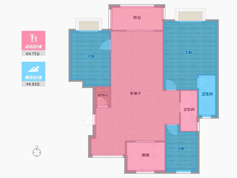 湖北省-武汉市-中谷苑-104.00-户型库-动静分区