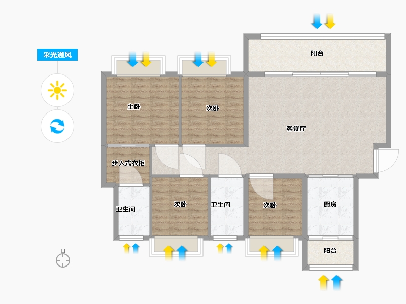 四川省-成都市-中建天府公馆-122.00-户型库-采光通风