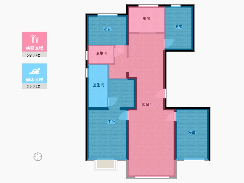 北京-北京市-中国铁建国际公馆-120.00-户型库-动静分区