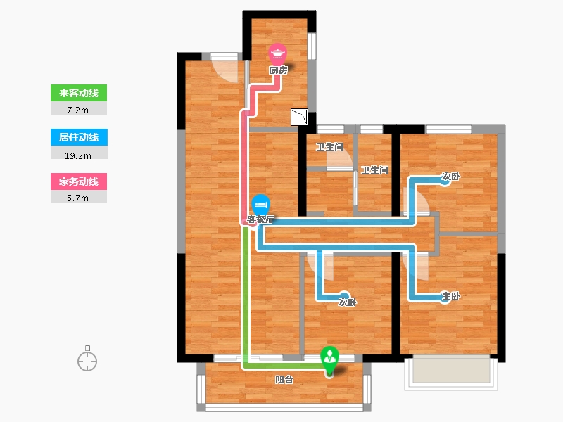 湖北省-武汉市-中建星光城-74.28-户型库-动静线