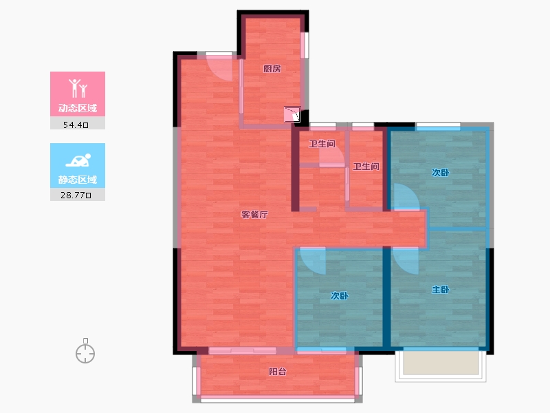 湖北省-武汉市-中建星光城-74.28-户型库-动静分区