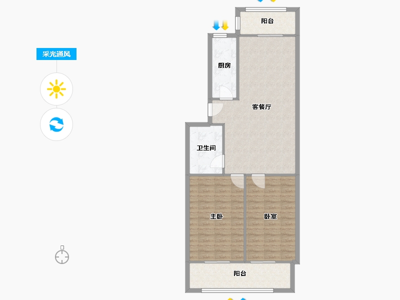 河北省-石家庄市-宁安小区-102.00-户型库-采光通风