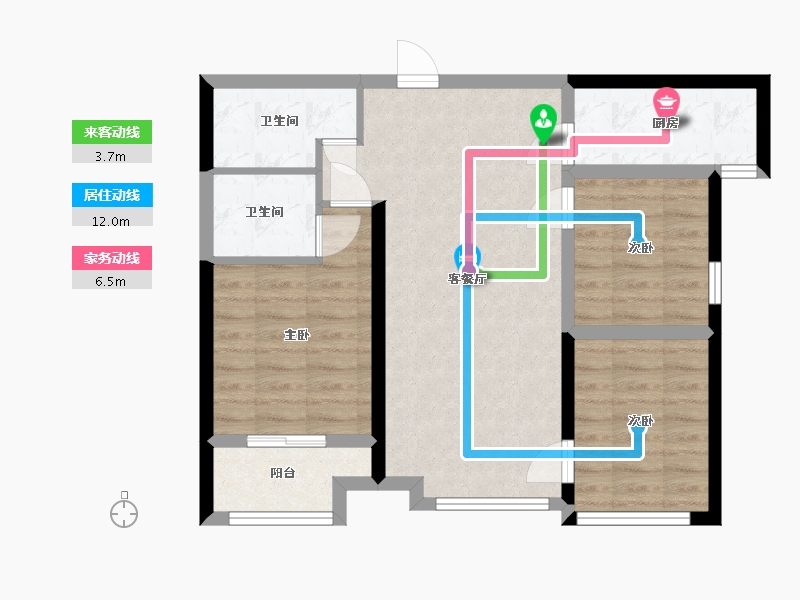 陕西省-西安市-忆江南-79.00-户型库-动静线