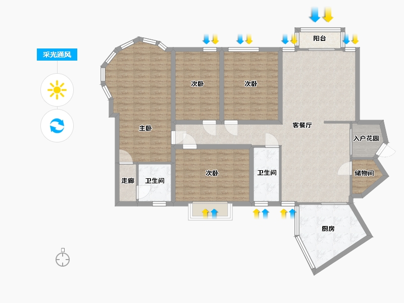 四川省-成都市-银都花园三期-168.00-户型库-采光通风