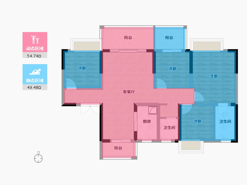 广西壮族自治区-梧州市-江茂花园城-116.00-户型库-动静分区