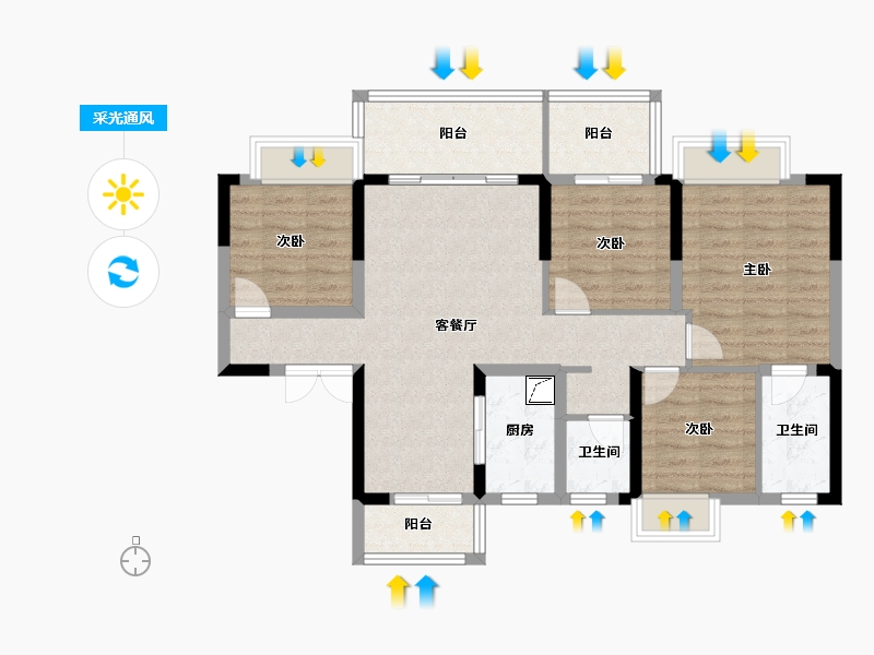 广西壮族自治区-梧州市-江茂花园城-116.00-户型库-采光通风