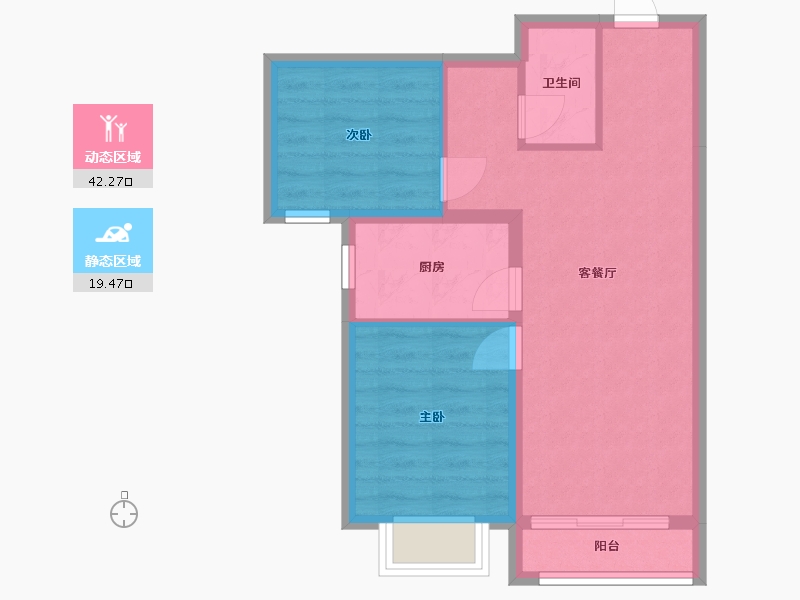 北京-北京市-金隅凤栖家园-61.75-户型库-动静分区