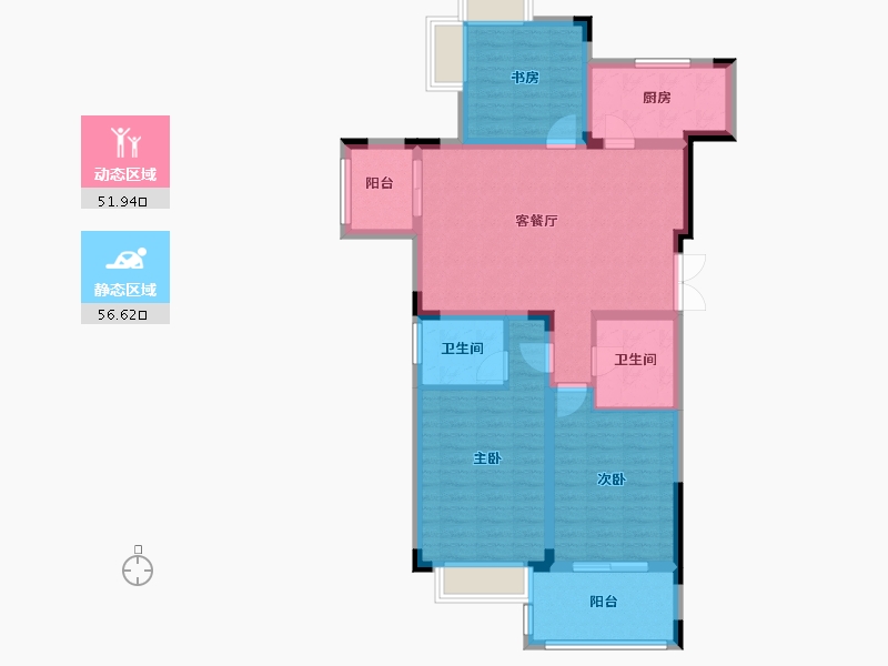 浙江省-杭州市-伊萨卡国际城-97.00-户型库-动静分区