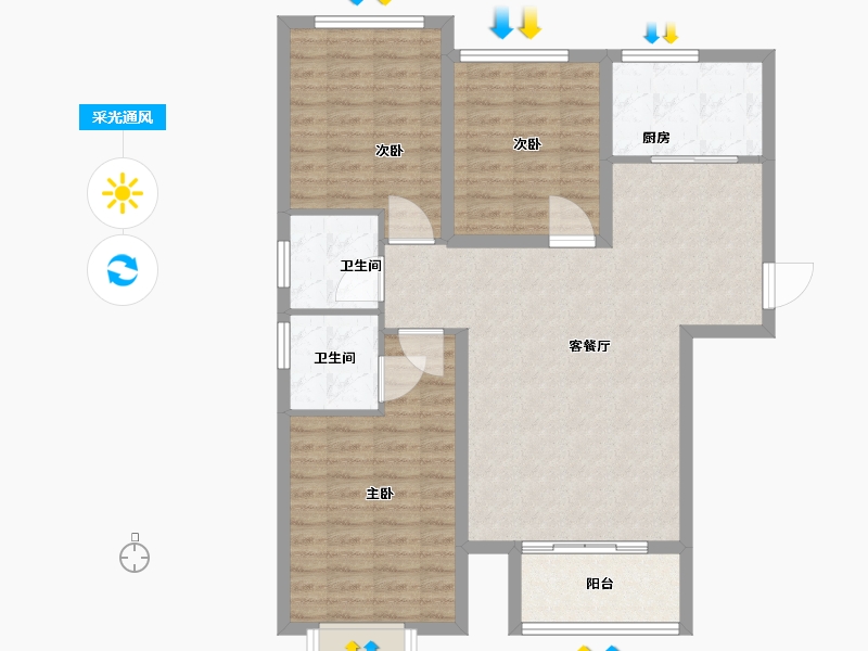 河北省-邢台市-天一上城-98.00-户型库-采光通风