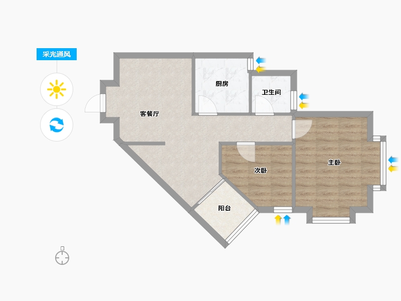 广东省-中山市-永怡花园-63.00-户型库-采光通风