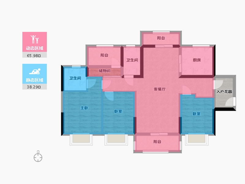 广东省-清远市-碧桂园燕湖里-95.00-户型库-动静分区