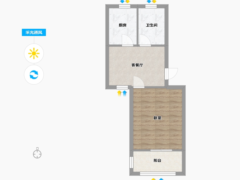 浙江省-嘉兴市-长新公寓-39.00-户型库-采光通风