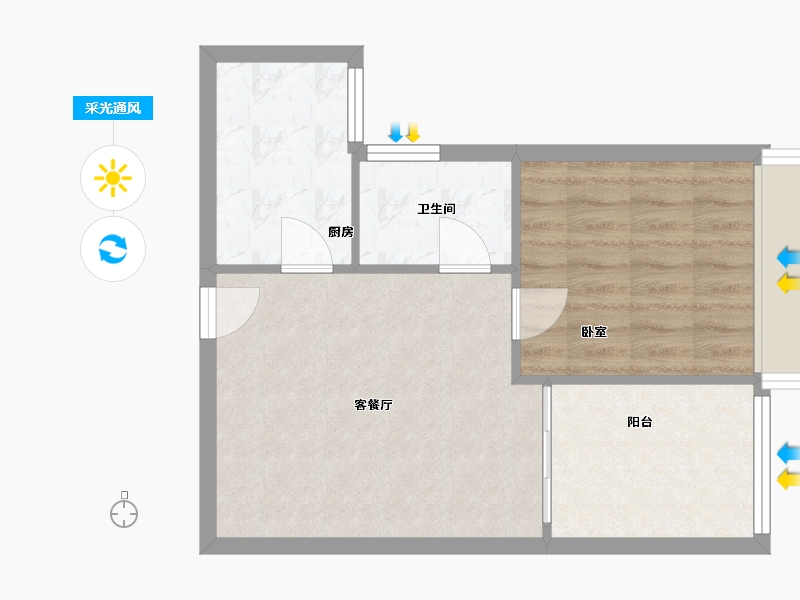 湖南省-常德市-万达欢乐城商住小区-50.00-户型库-采光通风