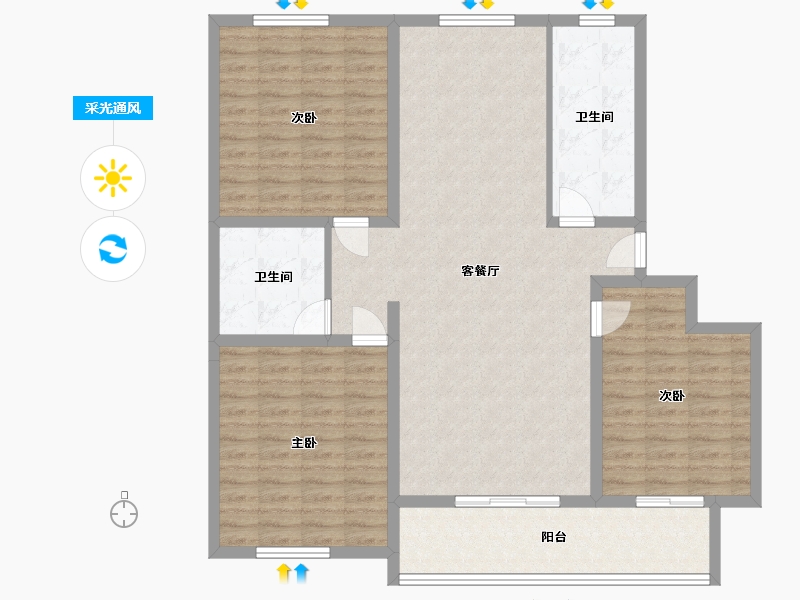 河北省-沧州市-世纪嘉园-118.00-户型库-采光通风