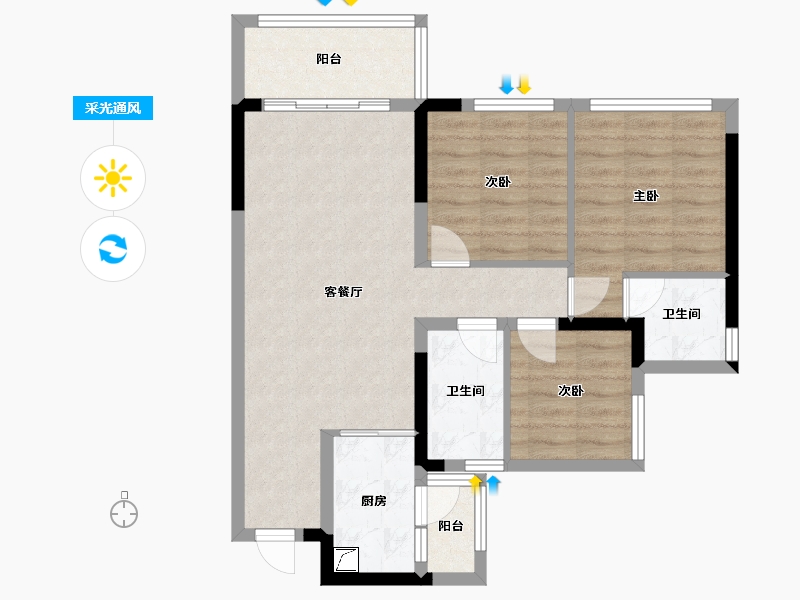 四川省-宜宾市-芸璟-89.00-户型库-采光通风