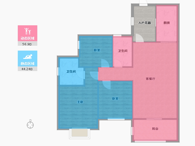 湖北省-武汉市-恒大名都-115.00-户型库-动静分区