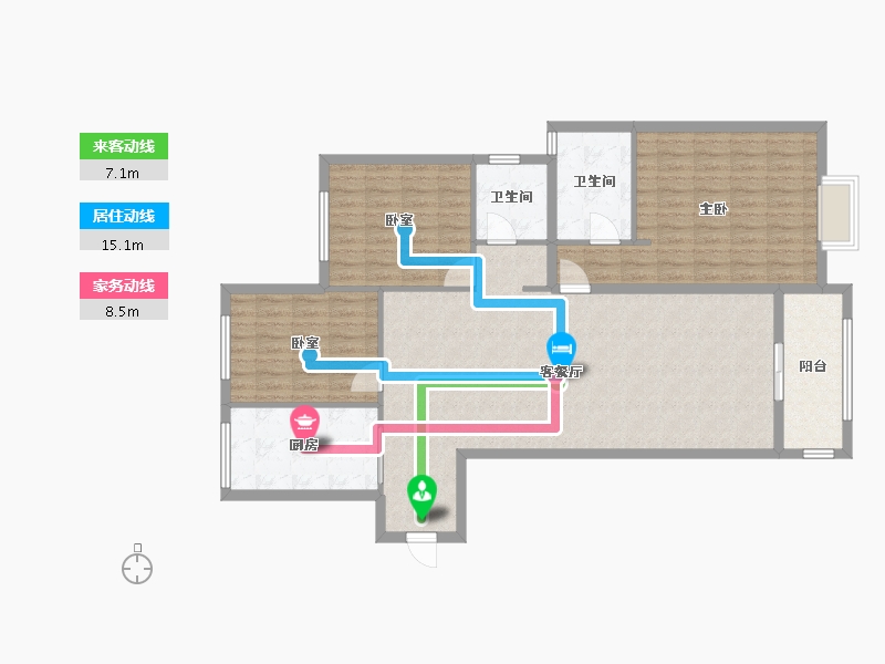 湖北省-武汉市-万科新世纪翡翠滨江-120.00-户型库-动静线