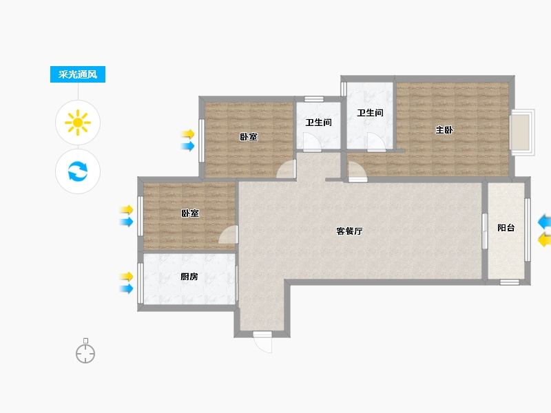 湖北省-武汉市-万科新世纪翡翠滨江-120.00-户型库-采光通风