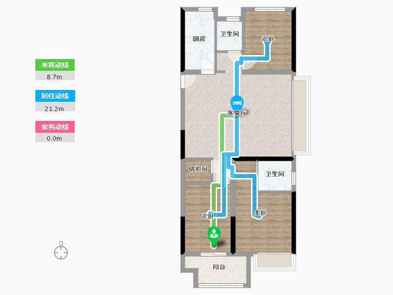 河南省-洛阳市-绿都中梁青云赋-90.28-户型库-动静线