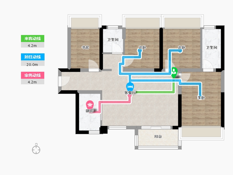 广西壮族自治区-柳州市-荣和公园墅-91.00-户型库-动静线