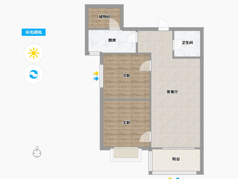 甘肃省-兰州市-梅园小区-87.00-户型库-采光通风