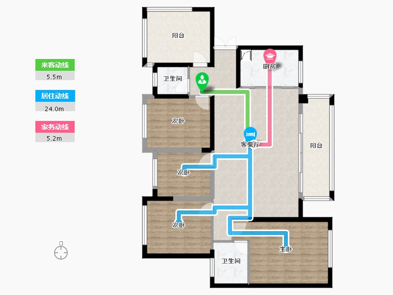 广西壮族自治区-南宁市-龙腾学府-141.00-户型库-动静线