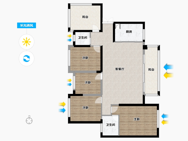 广西壮族自治区-南宁市-龙腾学府-141.00-户型库-采光通风