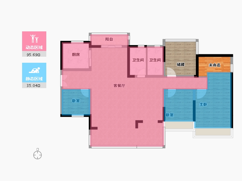 广东省-惠州市-华润置地惠州曦江润府-133.75-户型库-动静分区